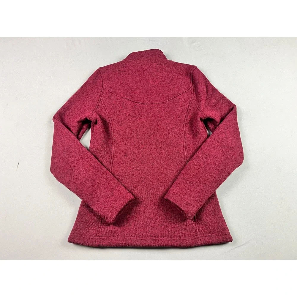 The North Face Women's Small Maggy Sweater‎ Full Zip Fleece Jacket Red Heathered